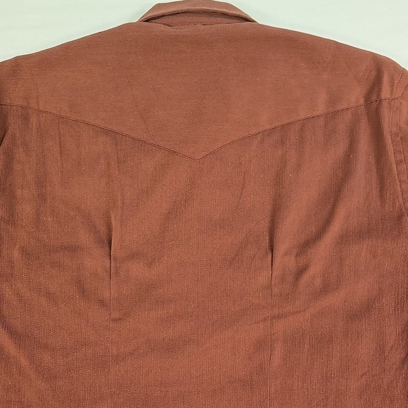 Vintage Western Pearl Snap Shirt Mens Size Large Macys Single Needle Burgundy - Picture 11 of 12